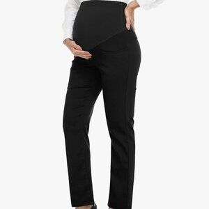 Womens Maternity Stretch straight leg Black Slacks size M
